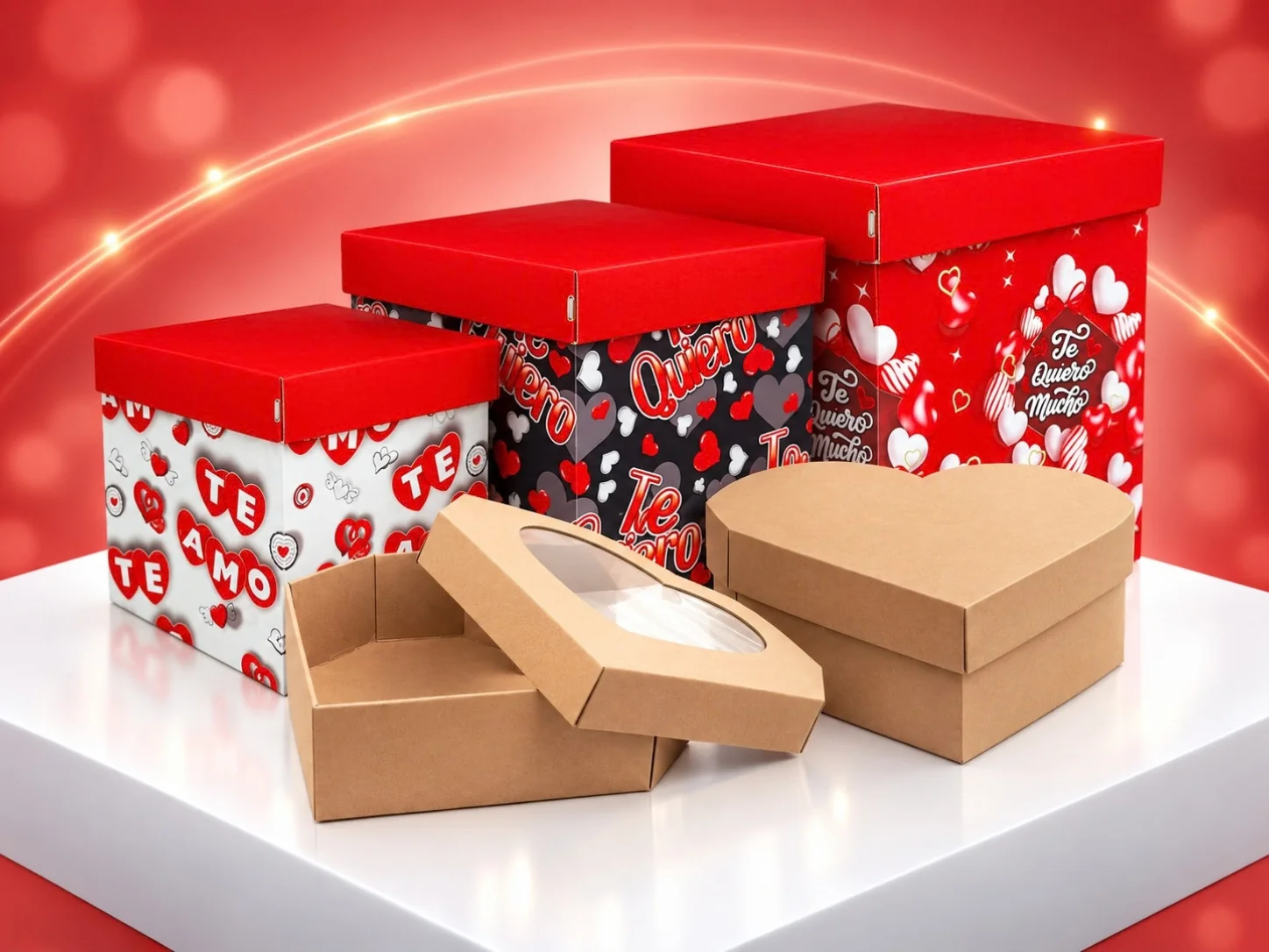 Cajas corazón y empaques de San Valentín