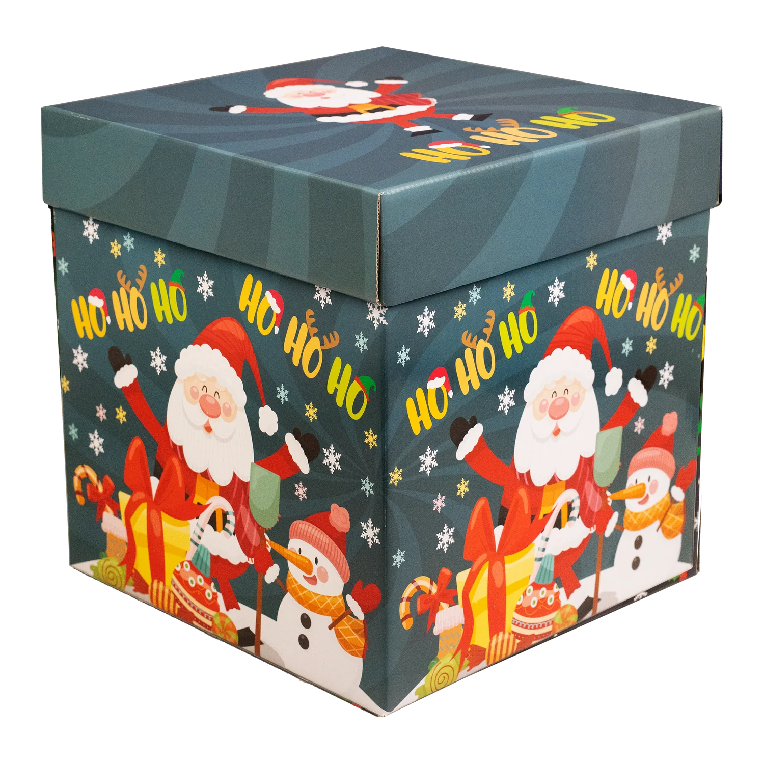 Cubo decorado navideño 5140 D-47 Ho Ho Ho